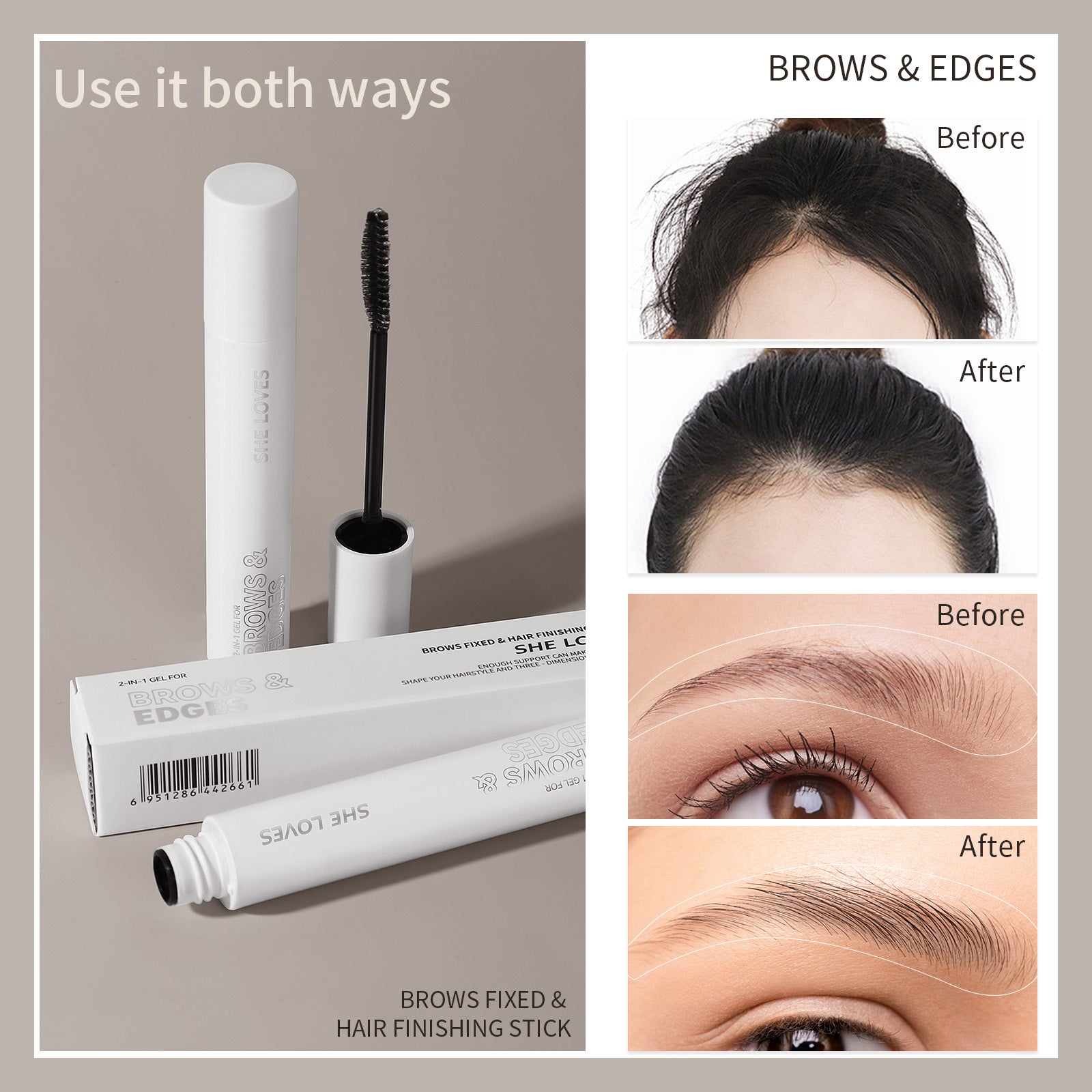 Eyebrow Hair Styling Stick brows & hair styling Silicone-free Alcohol Quick-Dry Long-Lasting Setting - 图片 19