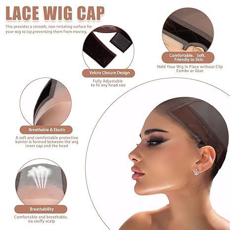 U Fashionable Wig Cap for Export4*5Velvet Lace Wig Cap dome mesh cap - 图片 4