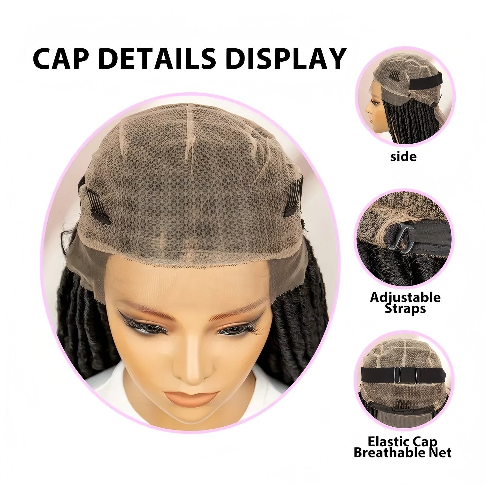 Foreign Trade Cross-Border European American African Women's Full Lace Goddess of Liberty Wig Faux Locs Fashion hair - 图片 13