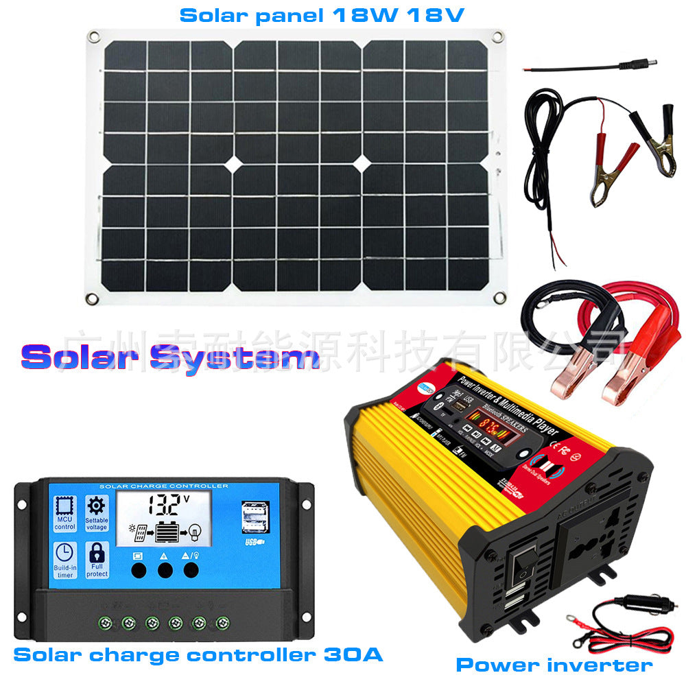 Solar Energy Kit System:Multifunctional Inverter 18W Battery Panel 30A Controller Solar System - 图片 7