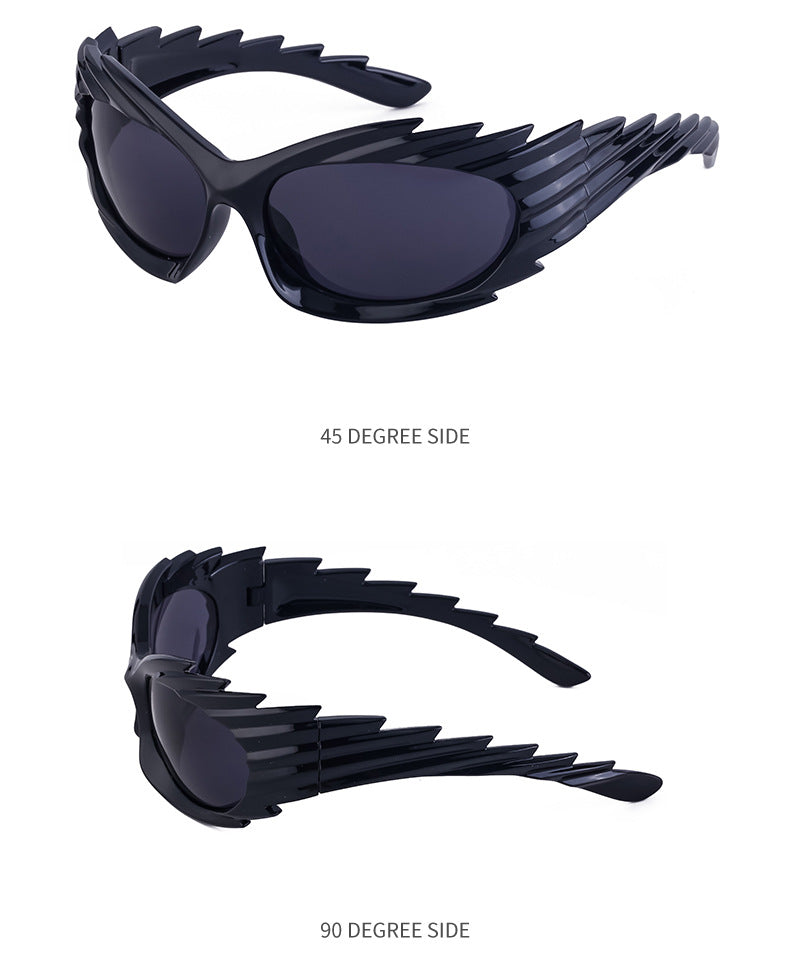 Europe and America Y2K Millennium Windproof Sunglasses for Women Trendy Personality Irregular Shape Sun Protection Sunglasses for Men Cycling Sports Glasses - 图片 24