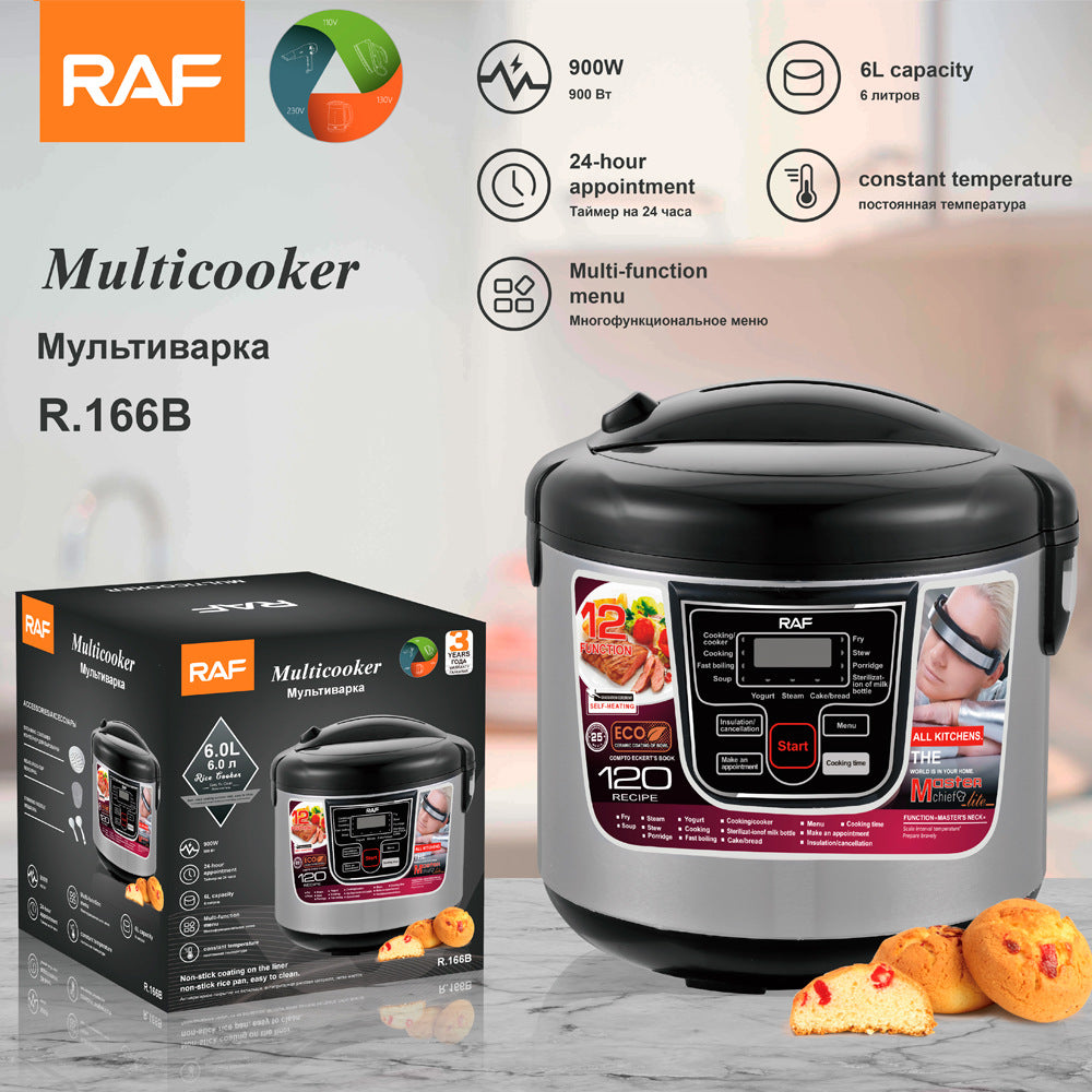 RAF European Standard Rice Cooker Smart6L Fully Automatic Health-Preserving Household Stainless Steel Rice Cooker Multi-Functional - 图片 9