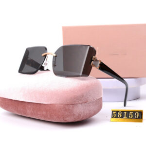 Fashion Frameless Square Sunglasses Curved Lenses Unisex Sunglasses Street Style Fashion Show Personality MU54YSUV400