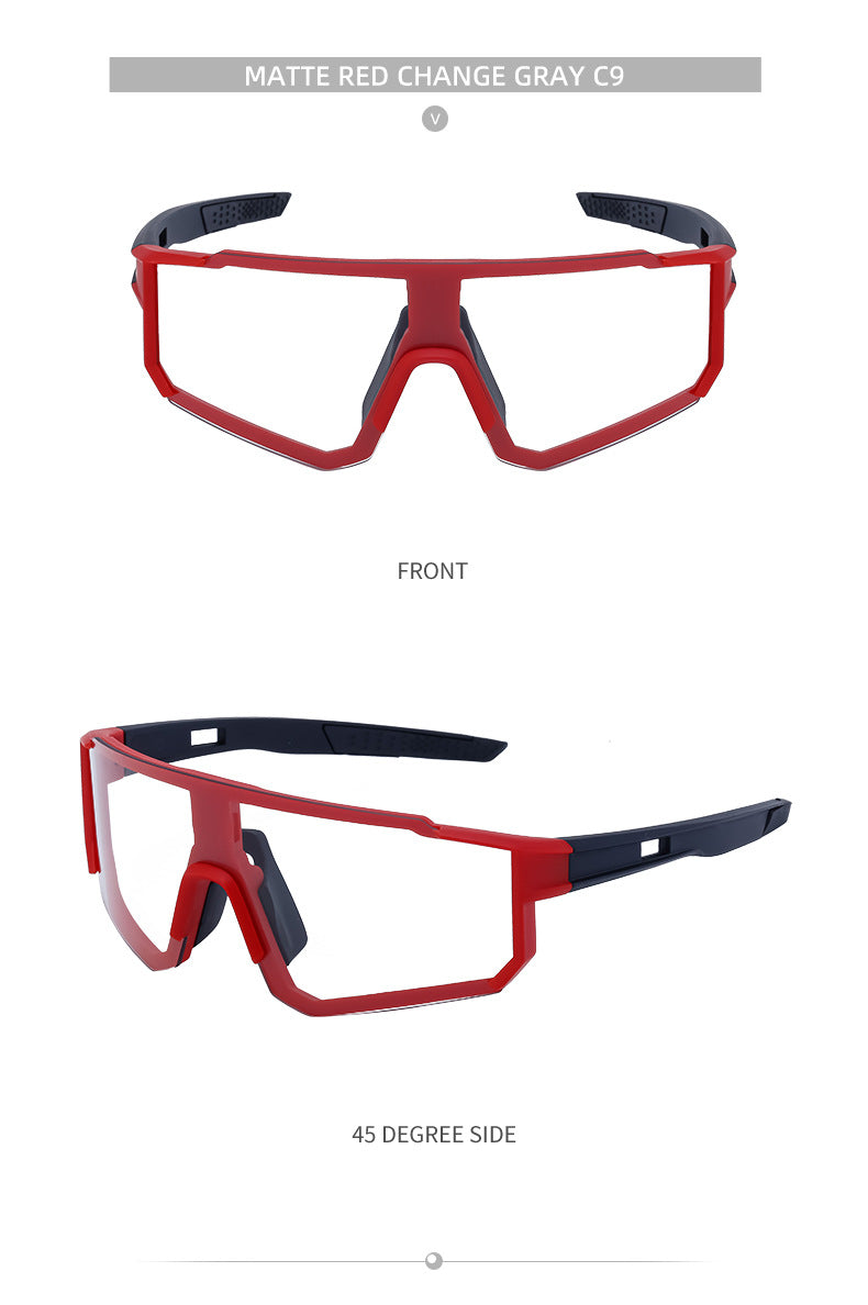 European and American One-piece Photochromic Sunglasses Women Outdoor Cycling Sports Windproof Sunglasses Men Wholesale shades - 图片 26