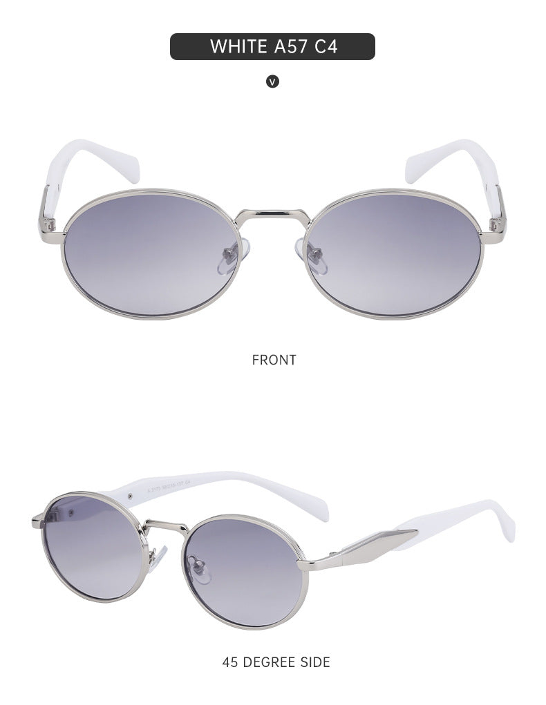 Oval Small Frame Sunglasses for Women, High-End Brand, European and American Style, Trendy UV Protection Sunglasses - 图片 27