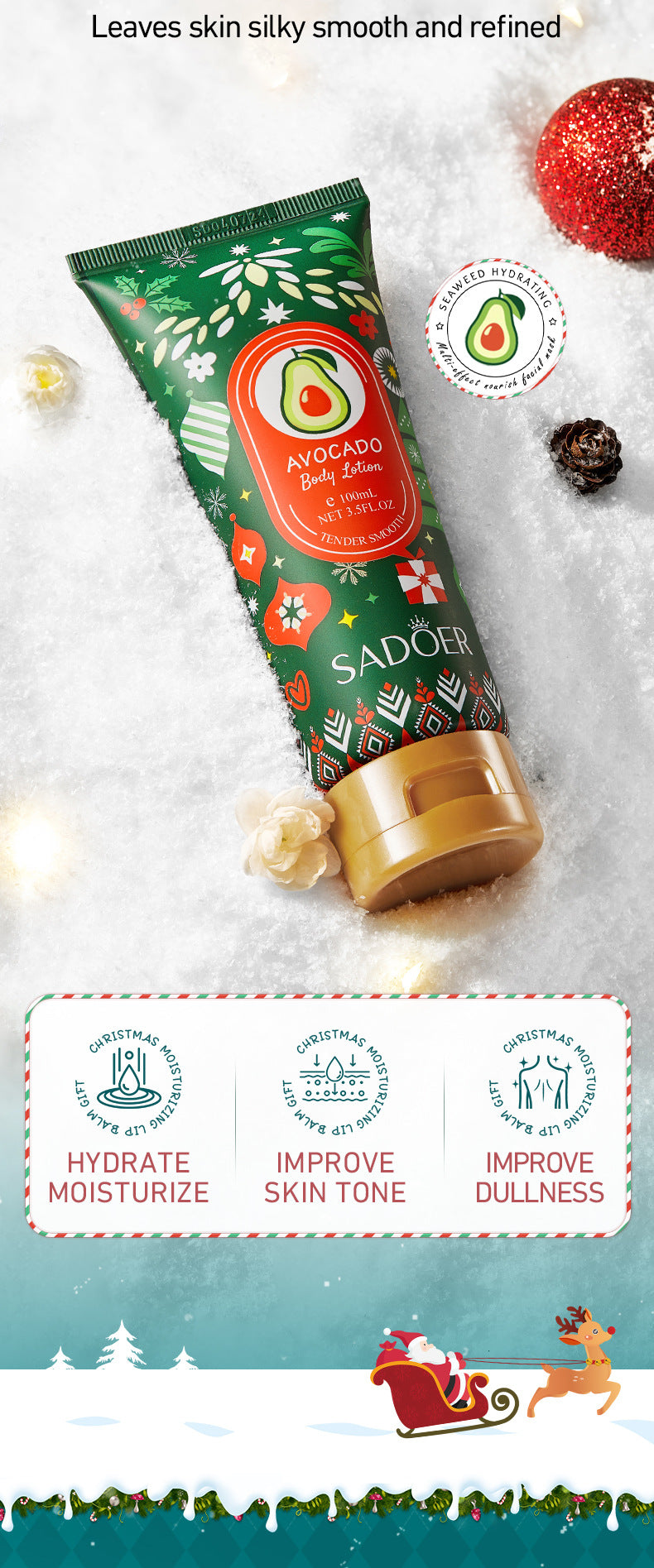 Avocado Moisturizing Body Lotion SADOER Autumn and winter moisturizing body cream cross-border foreign trade wholesale - 图片 9