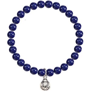 Women's Tianhe Stone Ladybug Bracelet6mm Beaded Pink Quartz Lapis Lazuli Jewelry Bracelet Purple Agate Seven-Star Ladybug Bracelet