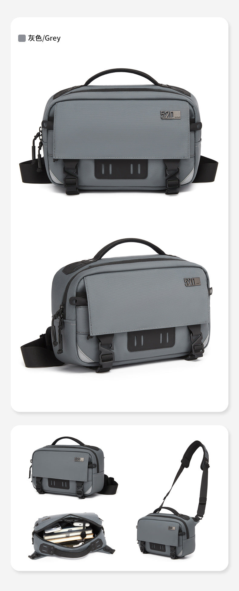 ozuko Men's Crossbody Bag Shoulder Bag Waterproof Large Capacity Outing Portable Bag High-end Multifunctional Trendy Brand - 图片 26