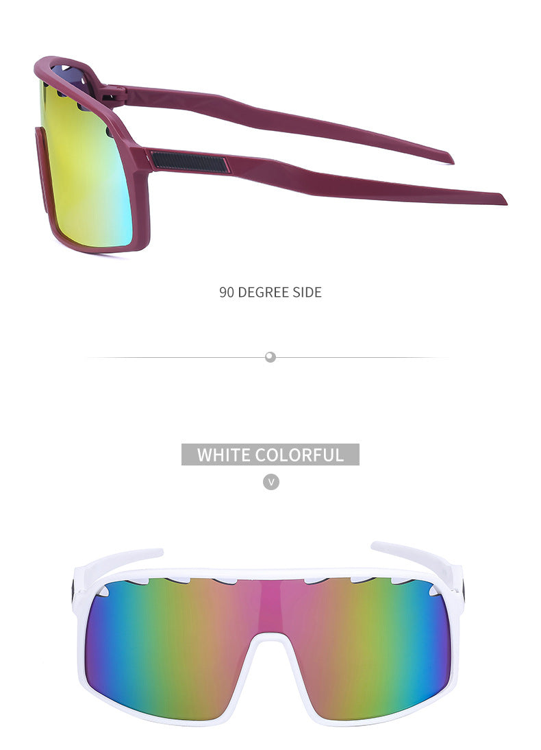 New Colorful Cycling Glasses for Men1998One-piece sunglasses European and American fashion outdoor sports sunglasses - 图片 60