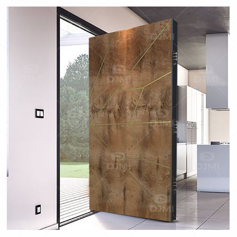 DJMI Newest High Quality Solid Wood Pivot Entry Door US Villa Customizable - 图片 3