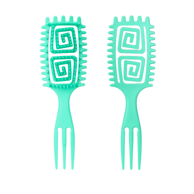 Bounce Curl Defining Styling Comb Smooth Hair Hollow Tail Three-Prong Scalp Cleaning Comb Sea King Curl Hair Styling Comb - 图片 4