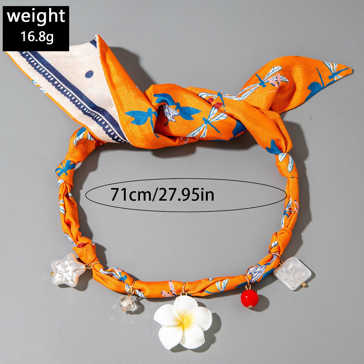 European and American Style Long Silk Scarf Necklace, Light Luxury High-End Feel, Multiple Pendants, Pearl Colorful Silk Scarf Necklace - 图片 14