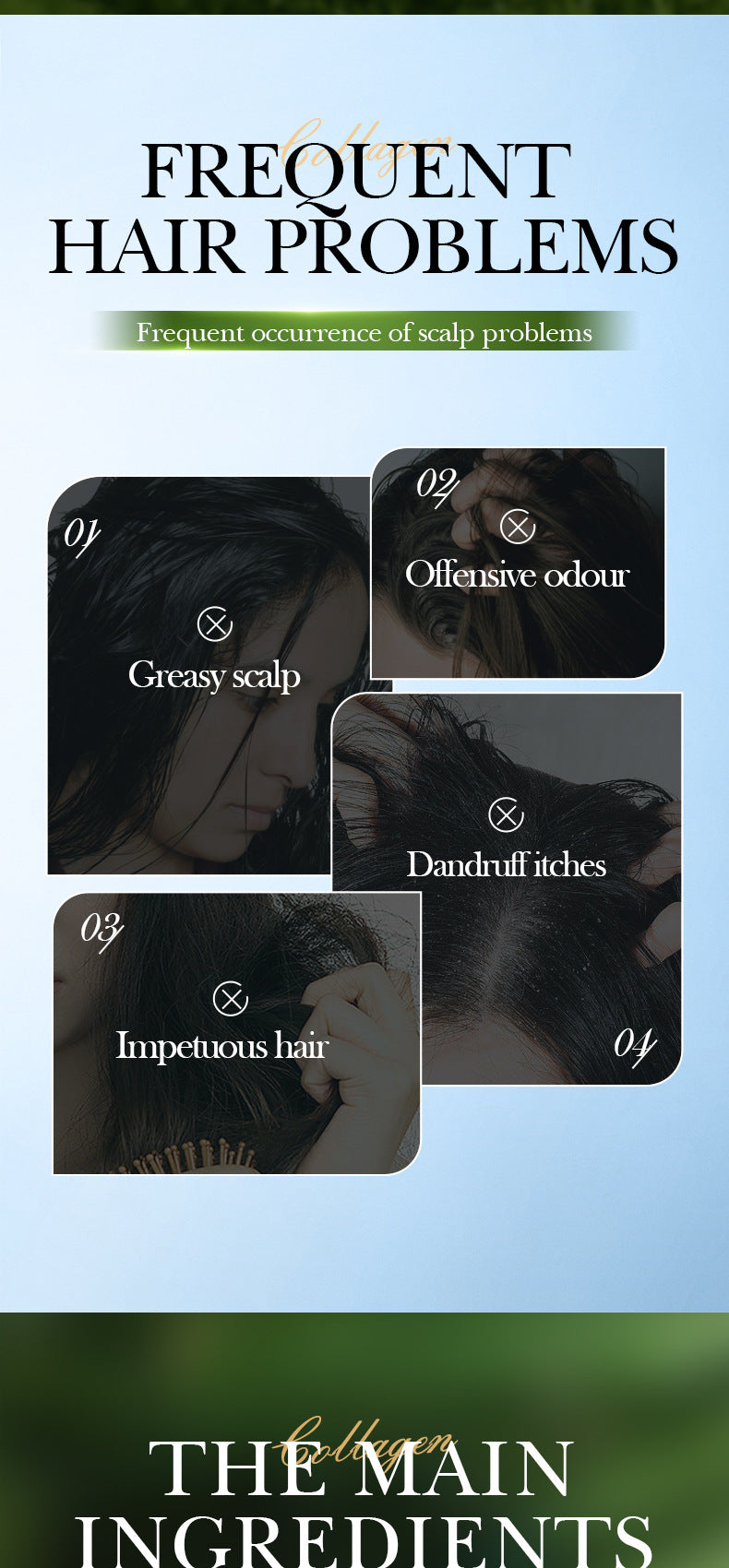 Collagen Anti-Dandruff Oil Control Shampoo SADOER Repair and Clean Shampoo Wholesale - 图片 9