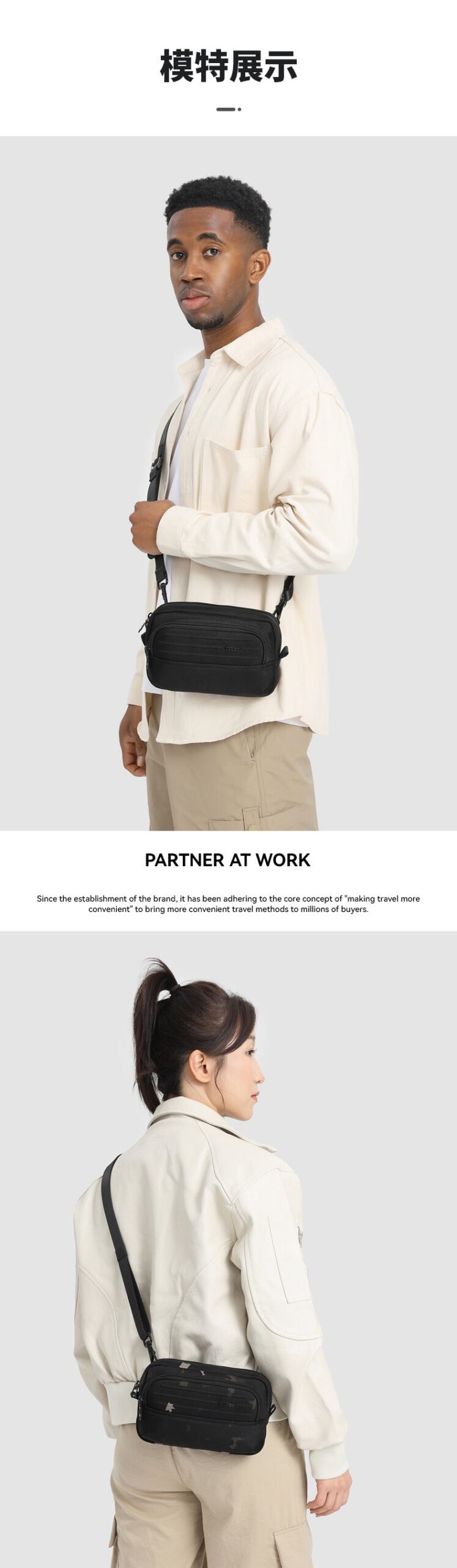 ozuko Men's Clutch Bag Multi-Functional Portable Small Crossbody Bag Travel Commute Lightweight Trendy Brand Storage Men's Bag - 图片 18