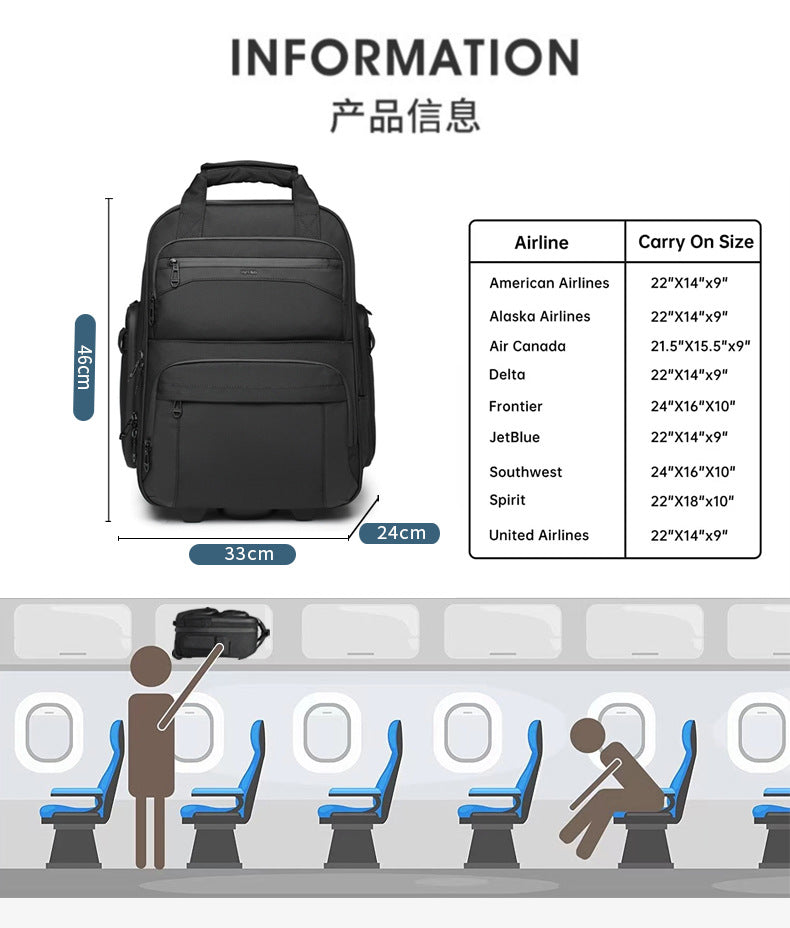 Trolley Travel Bag Business Boarding Bag Large Capacity Waterproof Oxford Cloth Multifunctional Handheld Wheeled Travel Bag - 图片 27