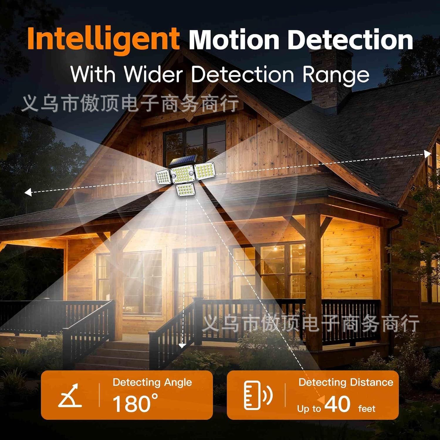 Solar Wall Light Four-Head Upgraded Dual-Sensor Rotating Outdoor Street Light Human-Sensor Garden Light - 图片 3