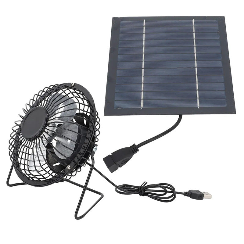 Exclusive Solar Panel Powered 4inch DC Fan Outdoor Waterproof Cooling Multi-scenario Universal 5V Adapter - 图片 5