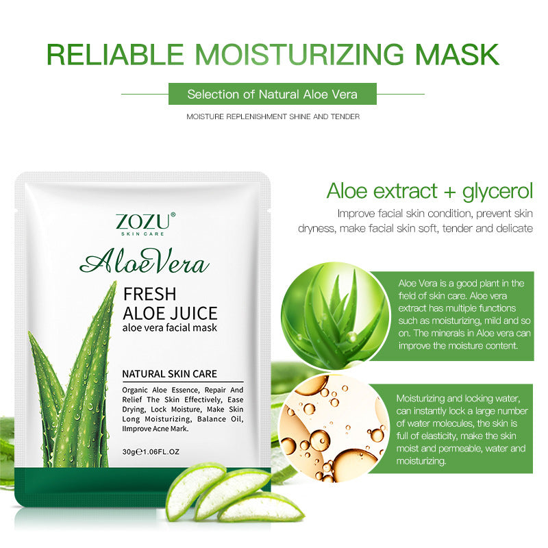 Honey Aloe Vera Mask ZOZU Hydrating Moisturizing Tablets Cross-border Foreign Trade Skincare Wholesale - 图片 3