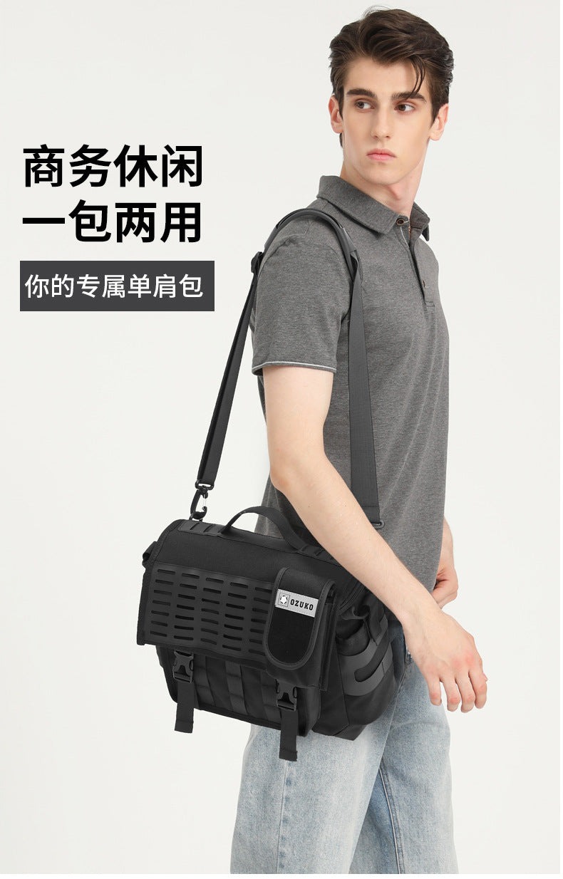 Men's Messenger Bag Multifunctional Crossbody Bag Waterproof Cycling Shoulder Bag Outdoor Commuting Tactical Style Men's Satchel - 图片 7