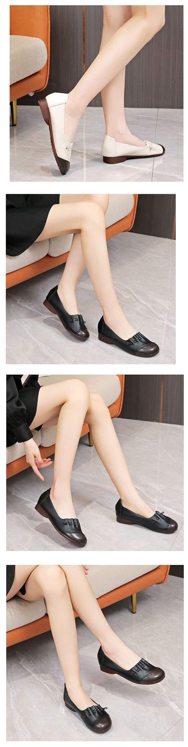 Soft Bottom2025New Spring and Summer Women's Casual Leather Shoes Flat Bottom Middle-aged and Elderly ladieswear Shoes Non-slip Women's Shoes - 图片 13