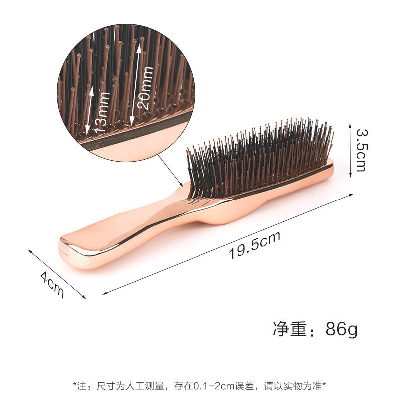 Electroplated Fine Needle Comb Head Meridian Massage Comb Scalp Cleaning Care Comb Dry and Wet Dual-use Portable Hairdressing Comb - 图片 11