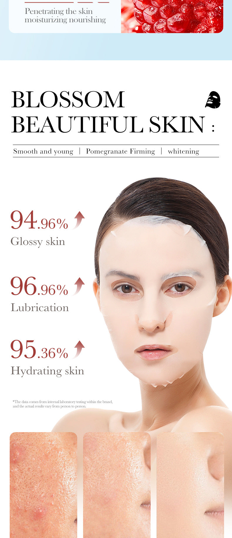 Cross-border Plant Face Mask25g ZOZU Hydrating and Moisturizing Red Pomegranate Nourishing Export Manufacturer Wholesale - 图片 11