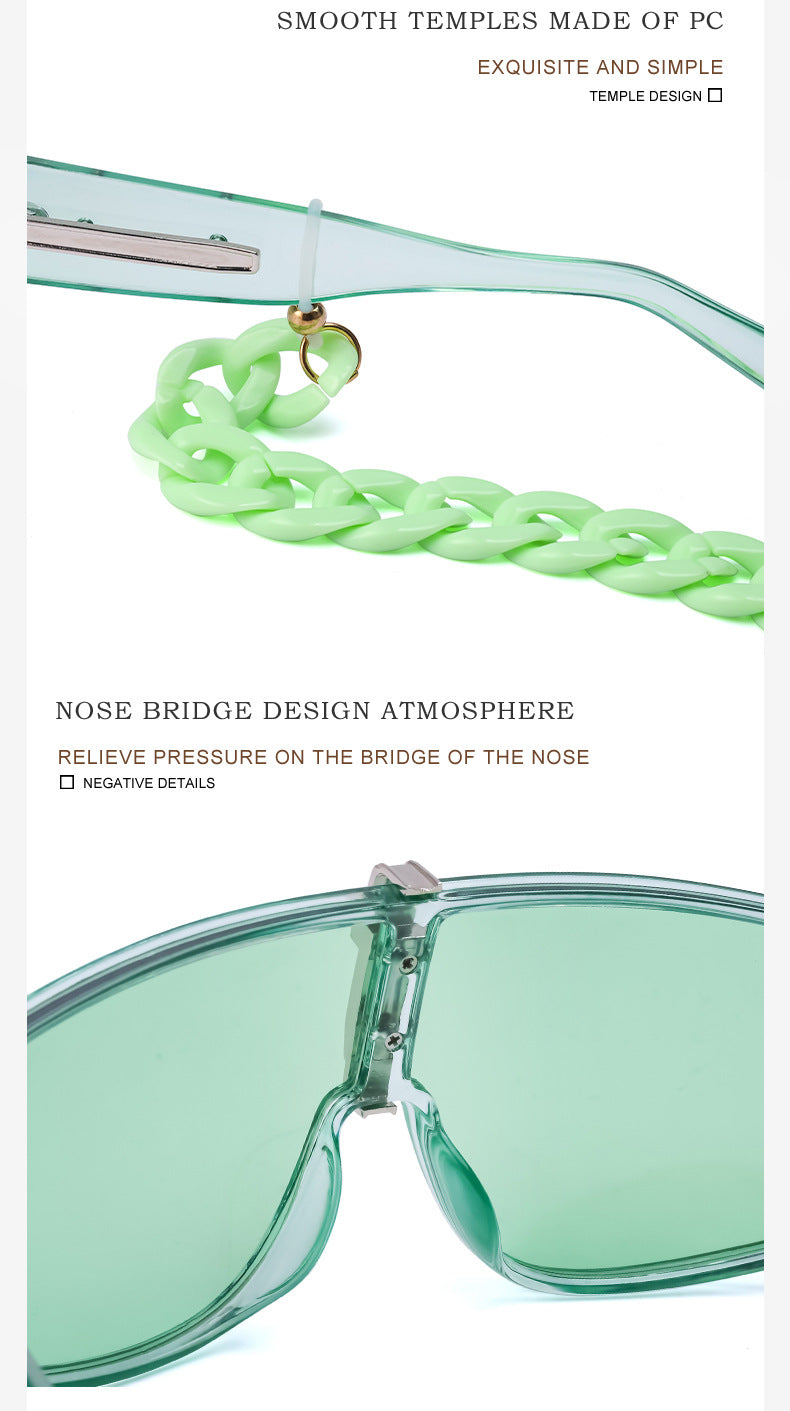 Sunglasses for Women Korean Style Chain Sunglasses Trendy sunglasses European and American Fashion Outdoor Street Style Glasses shade - 图片 18