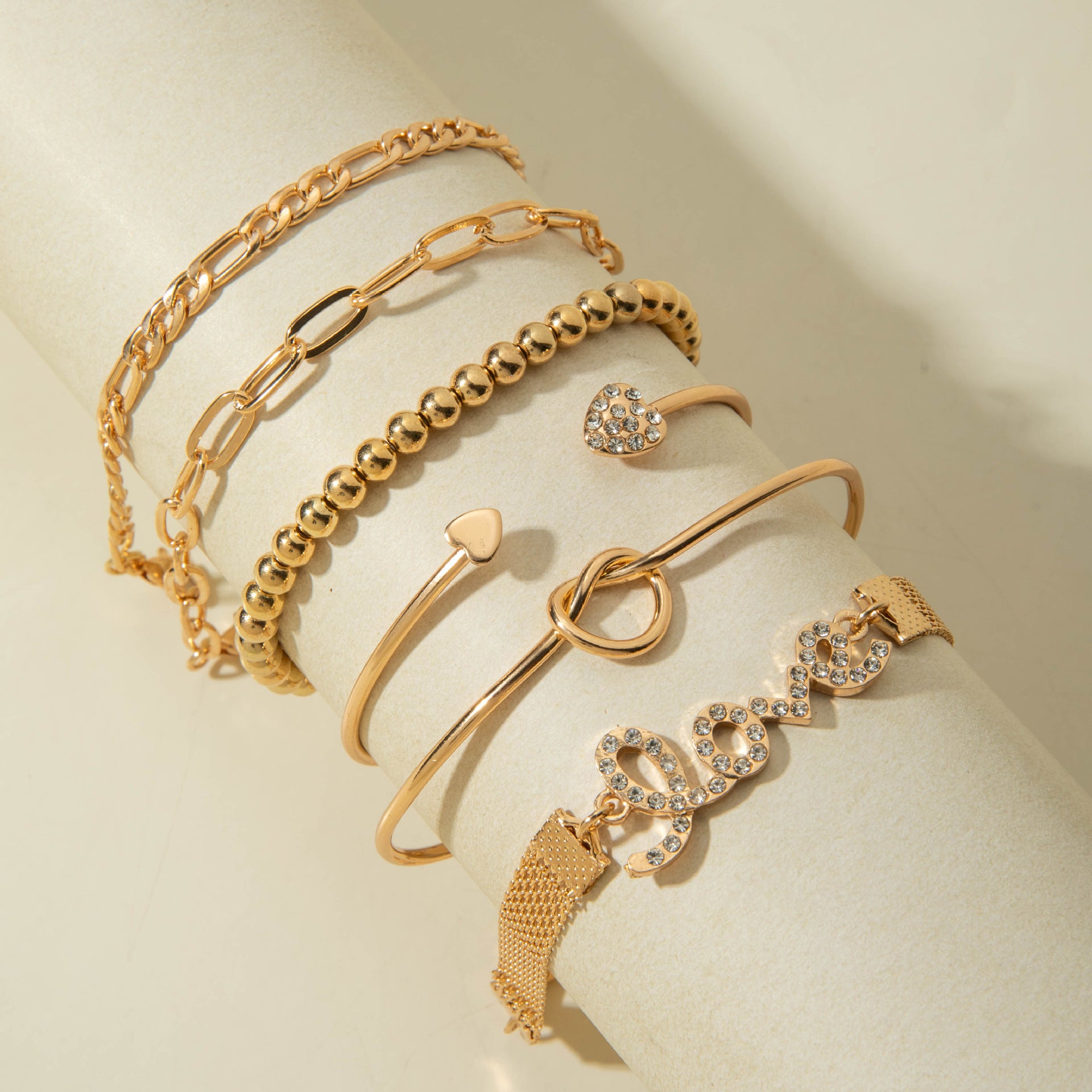 European and American Jewelry High-End Imitation Crystal Butterfly Bracelet Set Fashion Inlaid Diamond Heart Bracelet Wholesale - 图片 57