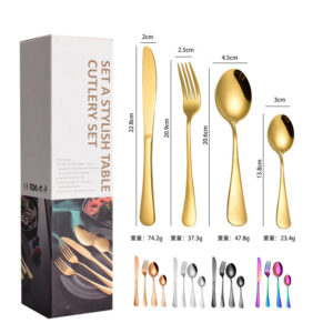 1010241 Piece Western Dessert High Aesthetic gold Steak Knife Fork Spoon Stainless Steel Cutlery Set