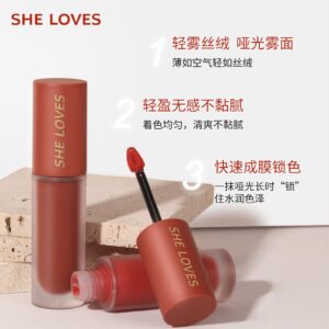 SHELOVES Light Mist Matte Lip Gloss10Color Non-Stick Cup Matte Lip Mud Liquid Lipstick