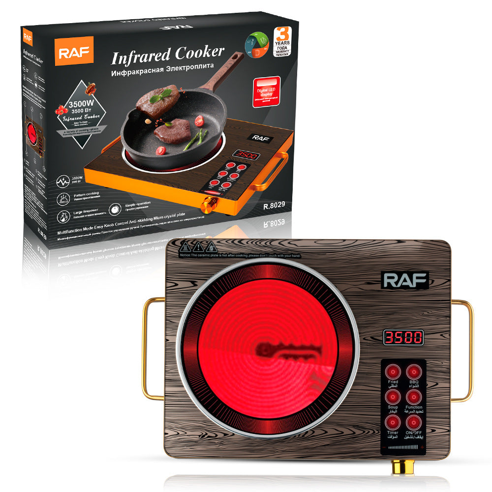 RAF European Standard Electric Ceramic Stove Household Multi-Functional High-Power Stir-Fry Hot Pot Light Wave Induction Cooker Countertop Electric Stove - 图片 11