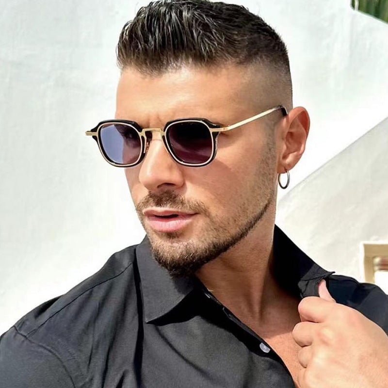 New Fashion Small Frame Sunglasses for Men, European and American Classic Retro Sunglasses, Steampunk Trendy High-End Glasses for Women - 图片 6