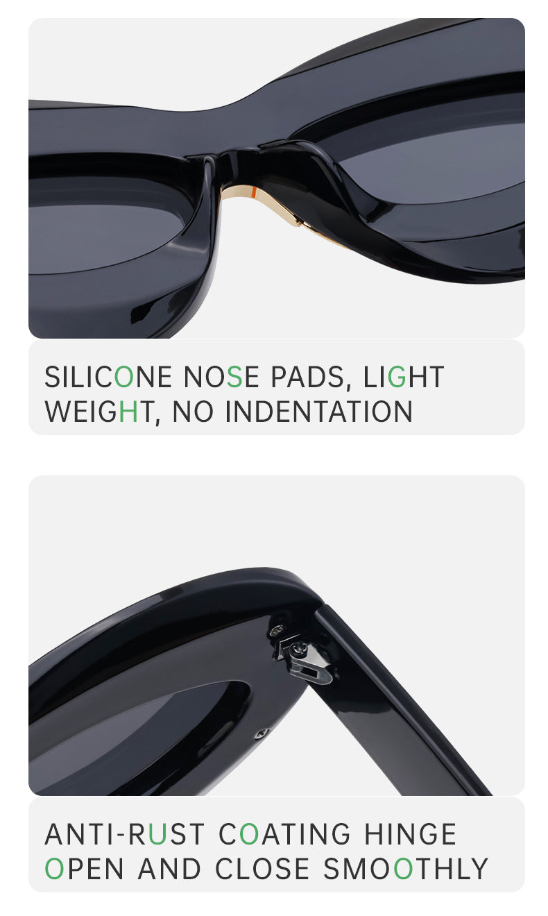 New European and American Fashion Cat Eye Sunglasses for Women Driving, Same Style as Internet Celebrities Y2K Trendy Small Frame Sunglasses sunglas - 图片 28