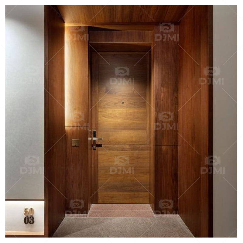 Soundproof Custom Modern Wood Flush Panel Interior Bedroom Hotel Wooden Doors - 图片 4