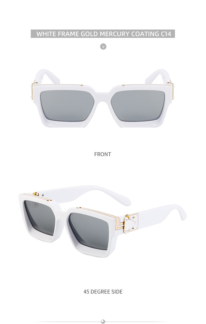 0k Billionaire Style Sunglasses Men Fashion Internet Celebrity Sunglasses Women High-end Glasses Square Frame Sunglasses - 图片 45