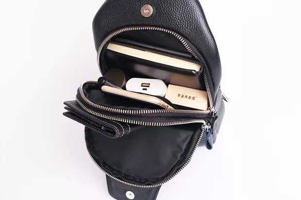 Anti-theft Bag Men's Genuine Leather Chest Bag High-end Security Password Lock Travel Outdoor Crossbody Small Backpack Men's Shoulder Bag - 图片 11