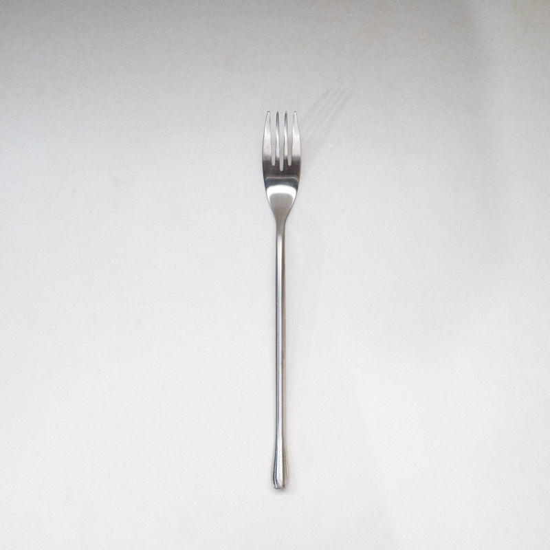 Japanese Style ins304Stainless Steel Thickened Round Dessert Spoon Western Cutlery Set Long Handle Fruit Fork - 图片 8