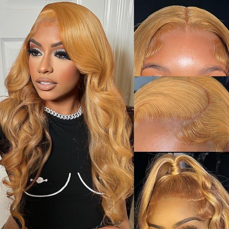 13*6 Lace Front Blonde Synthetic Wavy Wig - 图片 28