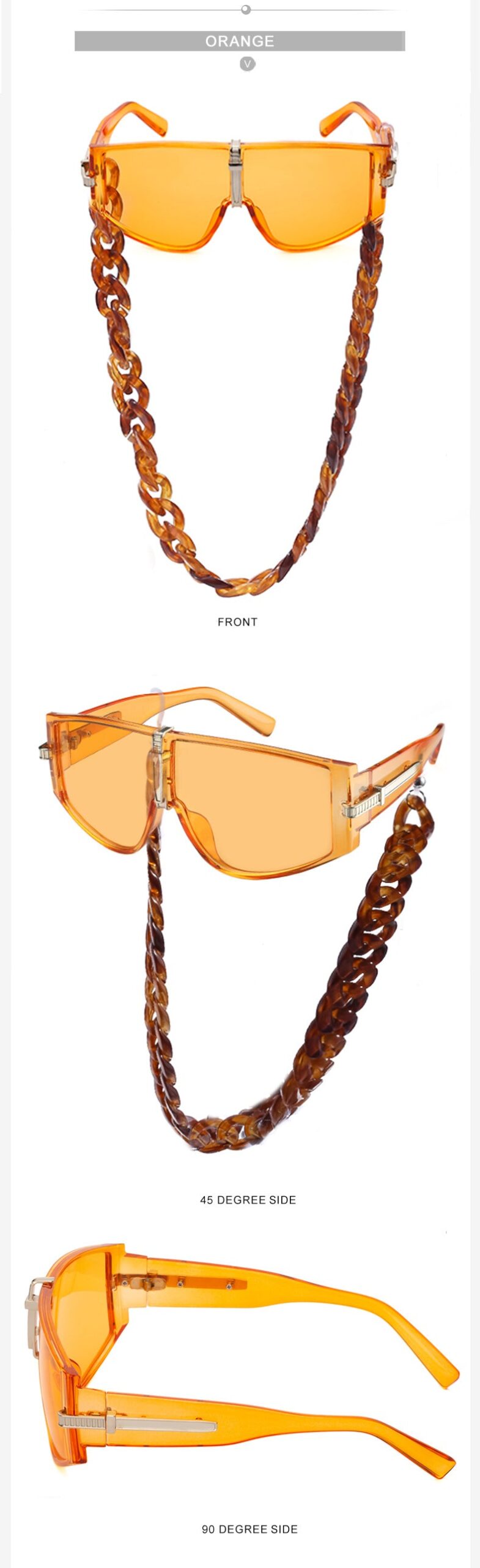 Sunglasses for Women Korean Style Chain Sunglasses Trendy sunglasses European and American Fashion Outdoor Street Style Glasses shade - 图片 26