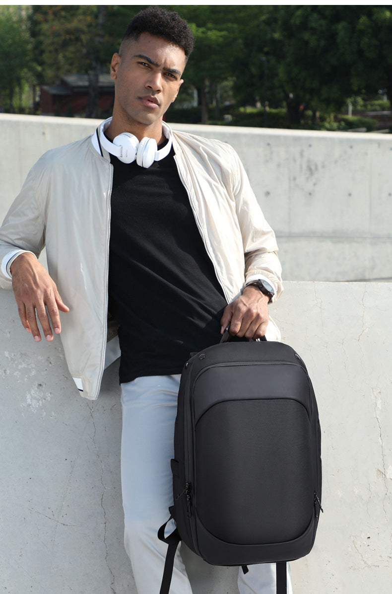 OZUKO Business Backpack for Men, Double Shoulder Laptop Bag, Waterproof, Large Capacity, Commuter School Bag, College Student Trendy Brand, High-End Feel - 图片 12