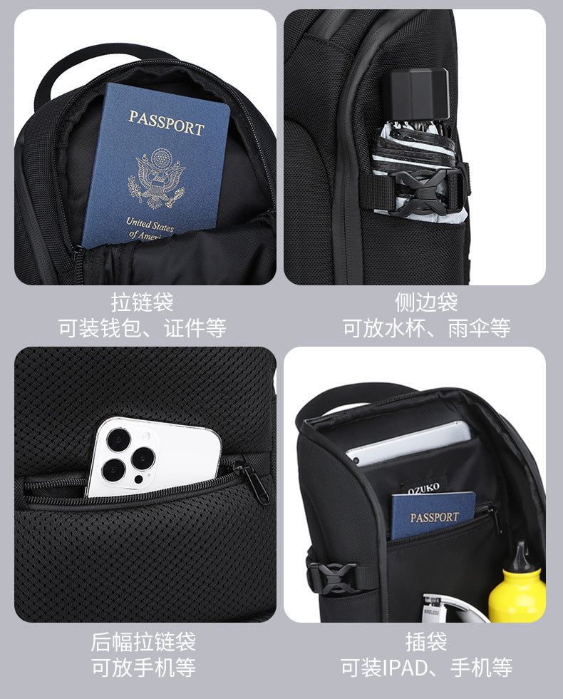 OZUKO Men's Chest Bag Waterproof Crossbody Bag Business Simple Crossbody Bag Trendy Commuter Small Backpack High-End Feel - 图片 15