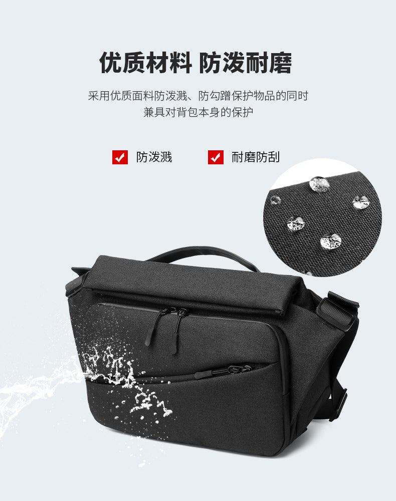 OZUKO Men's Messenger Bag Functional Trendy Brand Large Capacity Sports Waterproof Crossbody Shoulder Commuting Travel Small Backpack - 图片 13