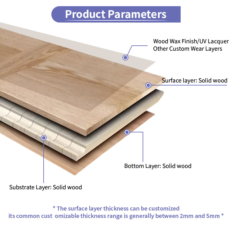 12mm Custom Three-Layer Solid Ash Wood Flooring | Engineered Manchurian Ash Plank Waterproof Anti-Slip for Home Office Outdoor - 图片 9