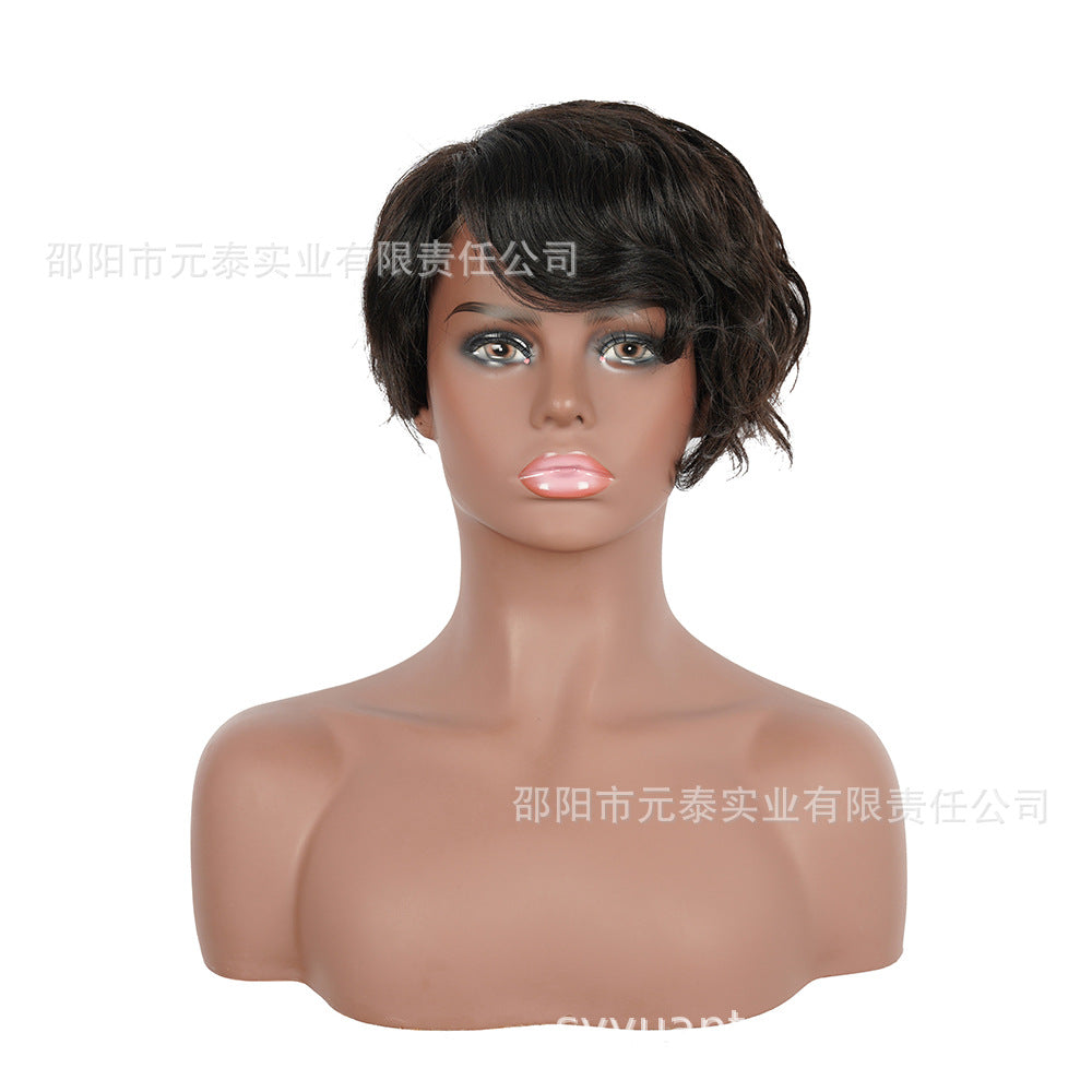 Full Real Human Hair Wig Short Curly Hair European American African Medium Short wigs Hand Crochet - 图片 6