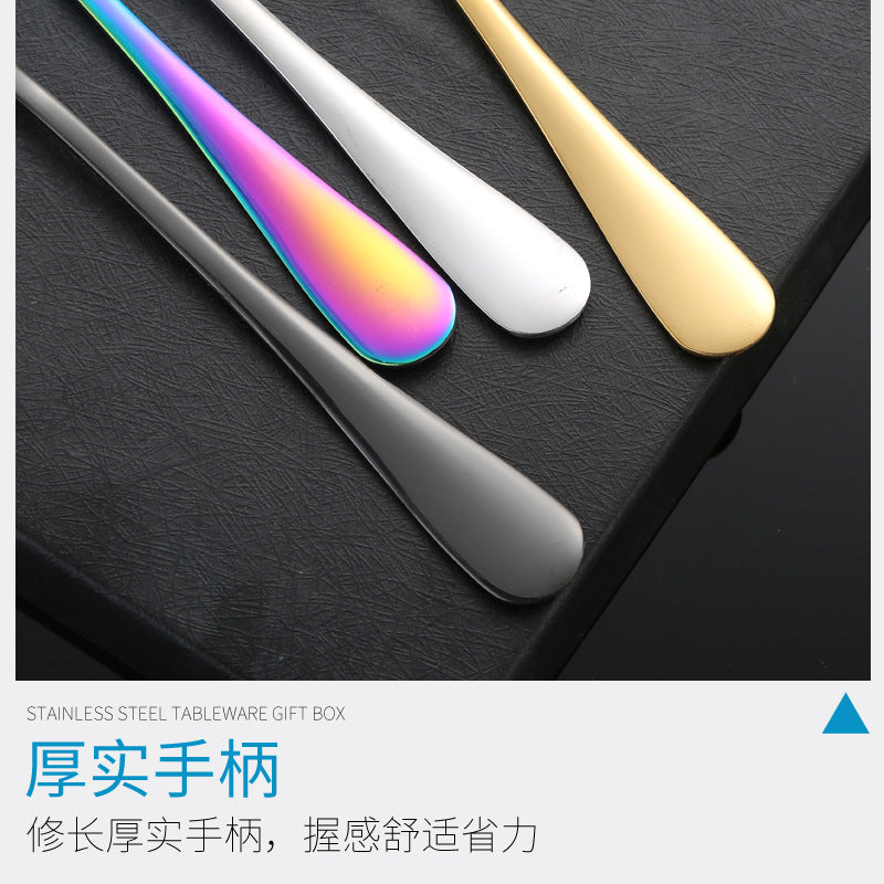 1010Stainless Steel Tableware Hotel Restaurant Knife Fork Spoon Set Western Steak Knife Fork24Set - 图片 3