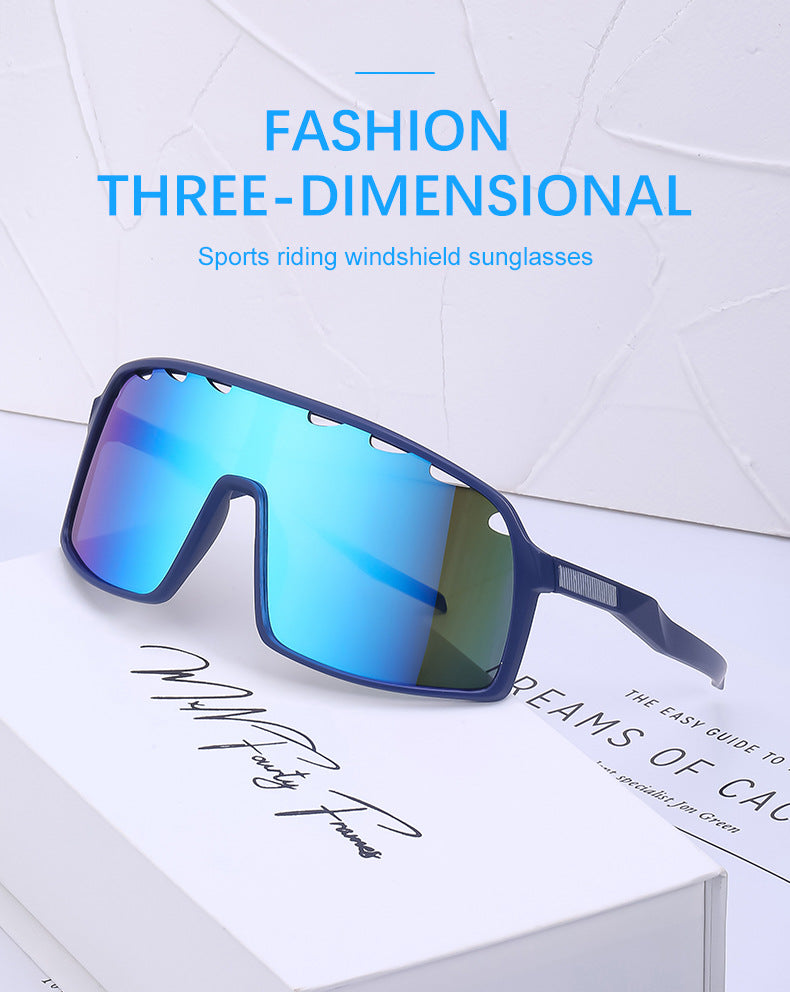 New Colorful Cycling Glasses for Men with Perforated One-piece Lenses Sunglasses European and American Outdoor Sports Sun Glasses - 图片 16