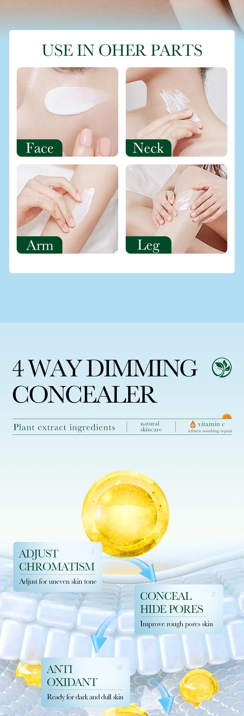 Makeup SADOER Licorice VC No Makeup Cream Whitening and Brightening Concealer Cream Cross-Border Wholesale - 图片 10