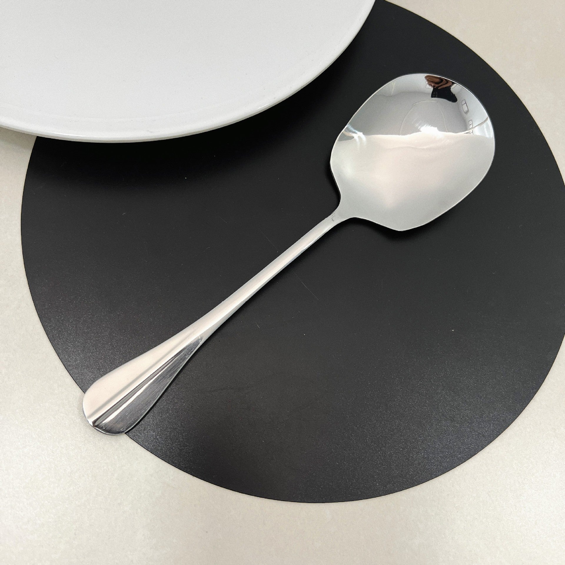 Hotel Stainless Steel Serving Spoon Restaurant Large Serving Spoon Soup Spoon Service Spoon Large Spoon Thickened Canteen Public Spoon - 图片 9