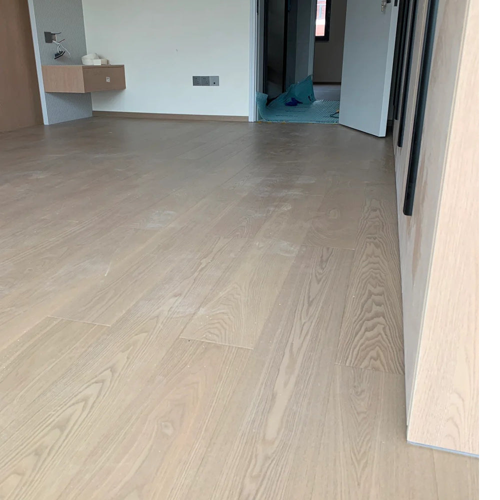 18mm Premium Three-Layer Engineered Ash Hardwood Flooring | Custom Plank for Villas Living Rooms Basements Exterior - 图片 3