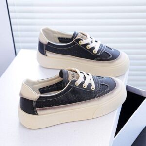 2025Spring and Summer New Hollow Breathable Lightweight White Shoes for Women Versatile Soft Sole Sports Thick Sole Casual Sneakers